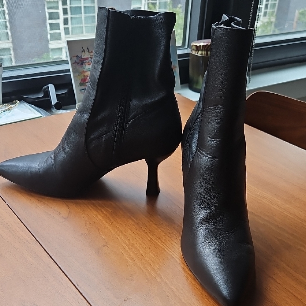 Madewell Black Heeled Leather Boots